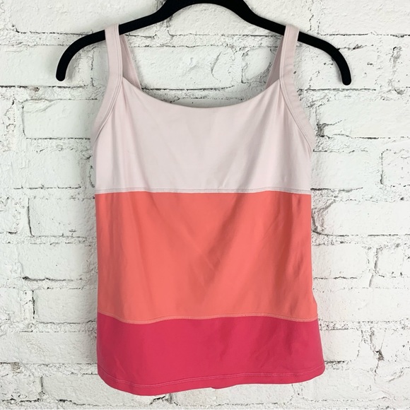 lululemon athletica Tops - Lululemon Pink Coral Color Block Tank Top 6